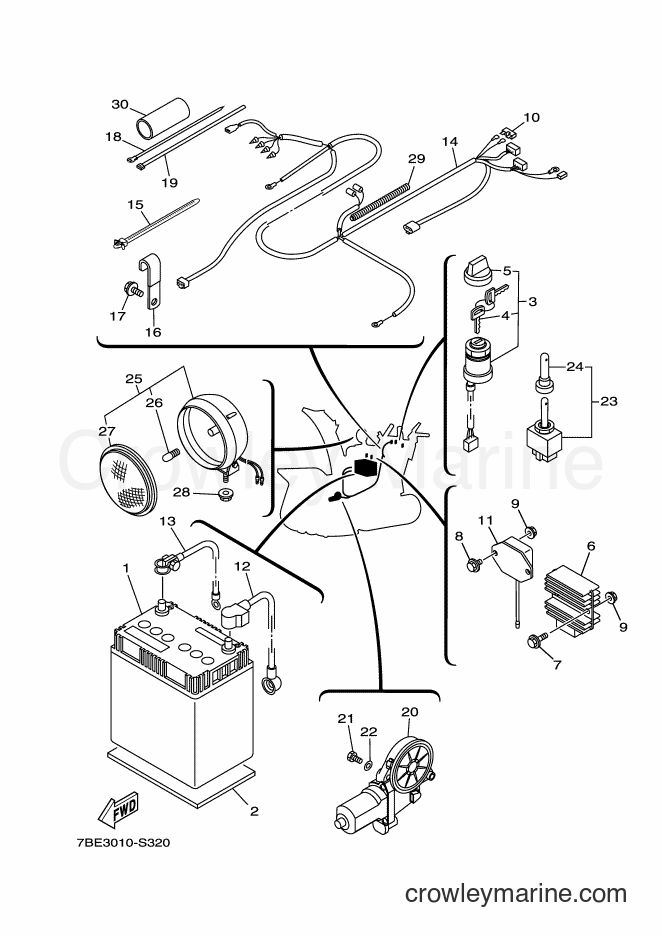 Yamaha Motors YT1380 (7BE3) [010] - ELECTRICAL 1