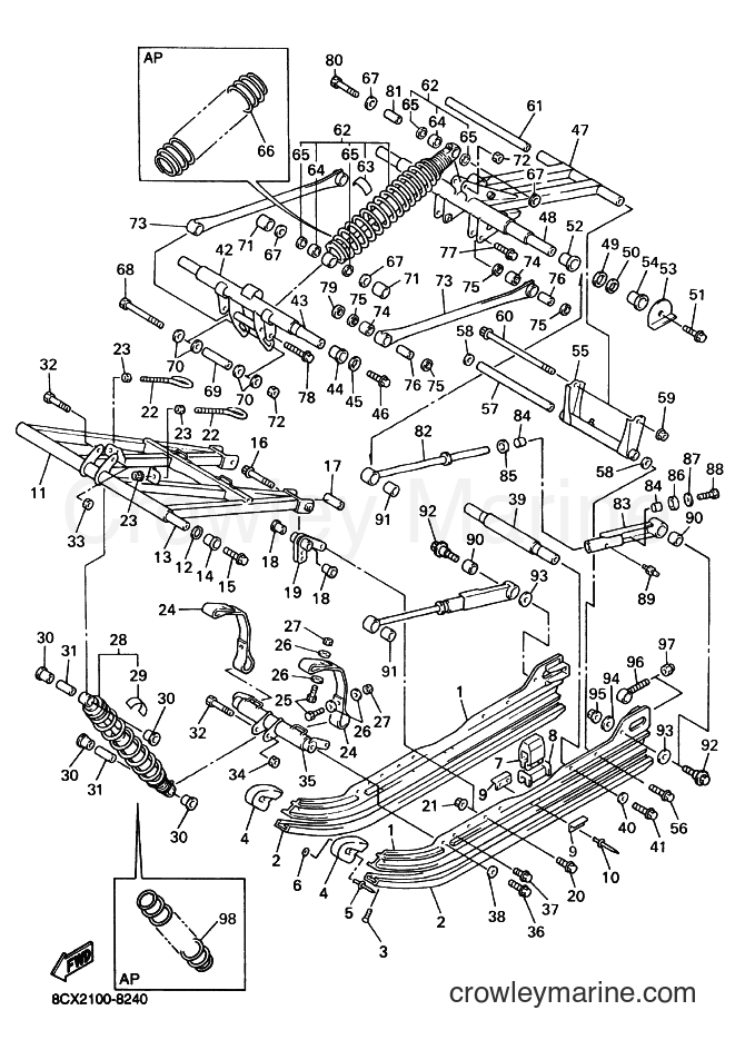 1998 Snowmobile VX600XT - VX600XT (8CX2) [030] - TRACK SUSPENSION 2