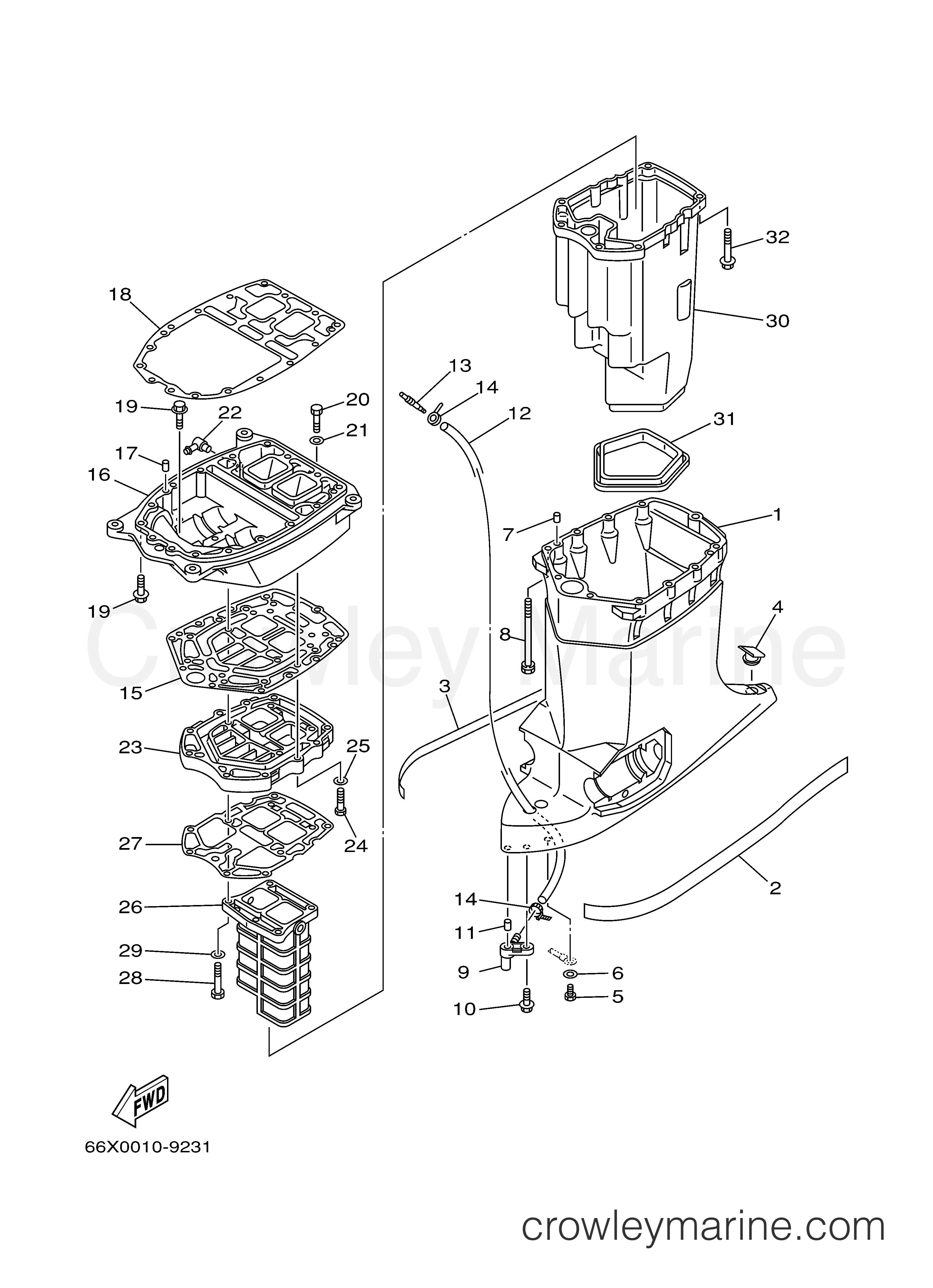 Yamaha Motors VX250TLRC - UPPER CASING