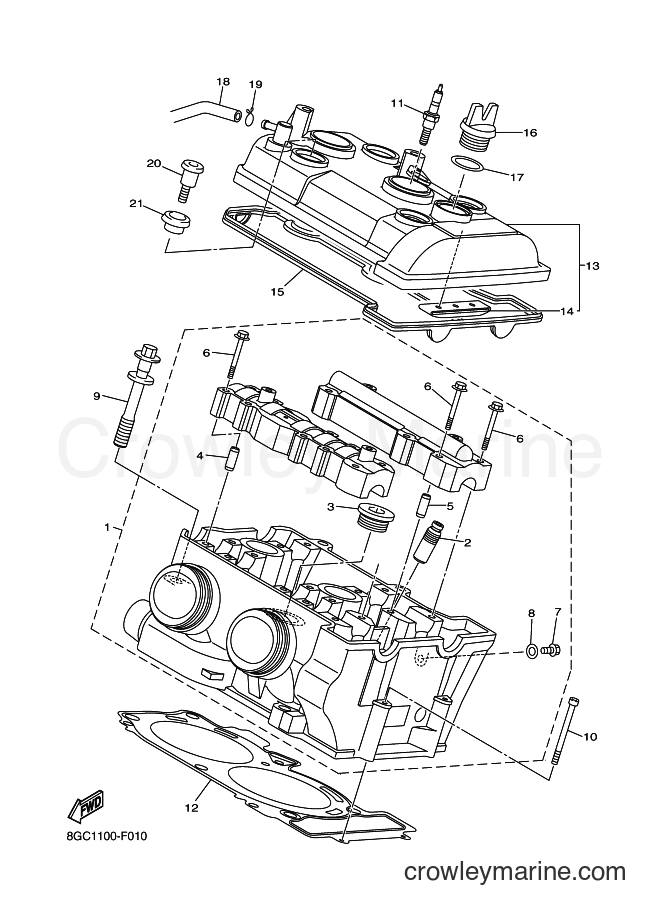 Yamaha Motors RT50M (8GP1) [020] - CYLINDER HEAD
