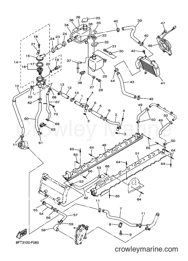 2008 Snowmobile RX10STGT - RX10STGT (8GV4) [010] - RADIATOR & HOSE