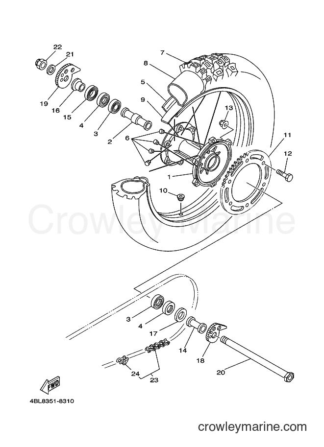 2000 Dirt Bike DT125R - DT125R (4DJA) [010] - REAR WHEEL