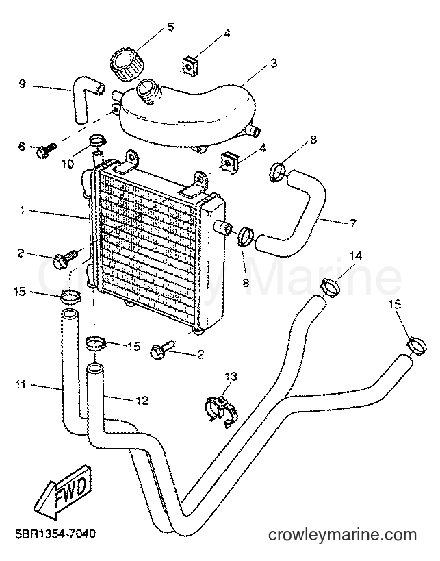 2001 Scooter YQ50 - YQ50 (5KH9) [010] - RADIATOR & HOSE