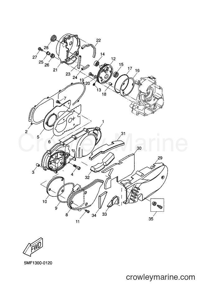 2000 Scooter XN125 - XN125 (5MF1) [040] - CRANKCASE COVER 1