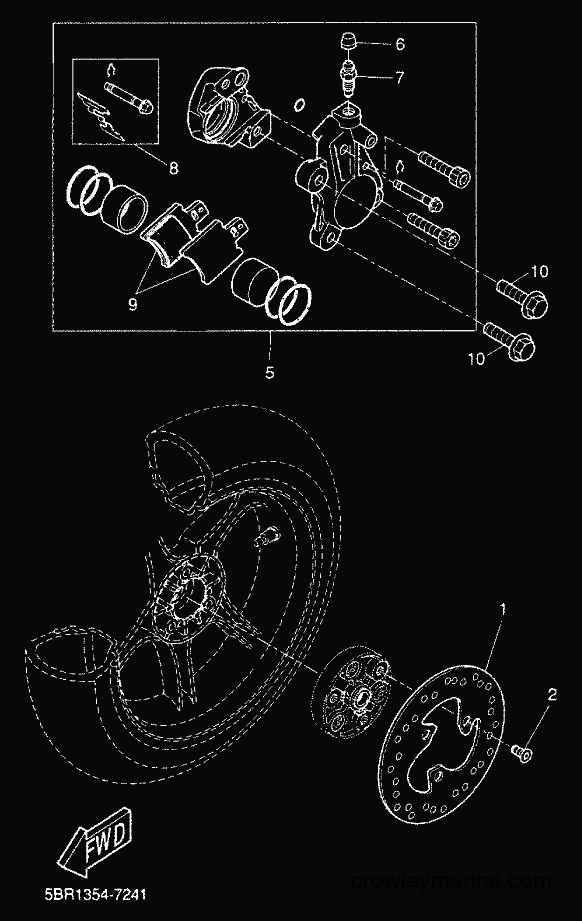 2000 Scooter YQ50 - YQ50 (5HEN) [010] - REAR BRAKE CALIPER