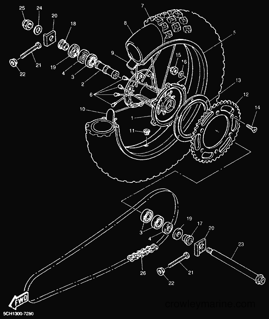 2000 Dirt Bike TT600R - TT600R (5CH3) [010] - REAR WHEEL