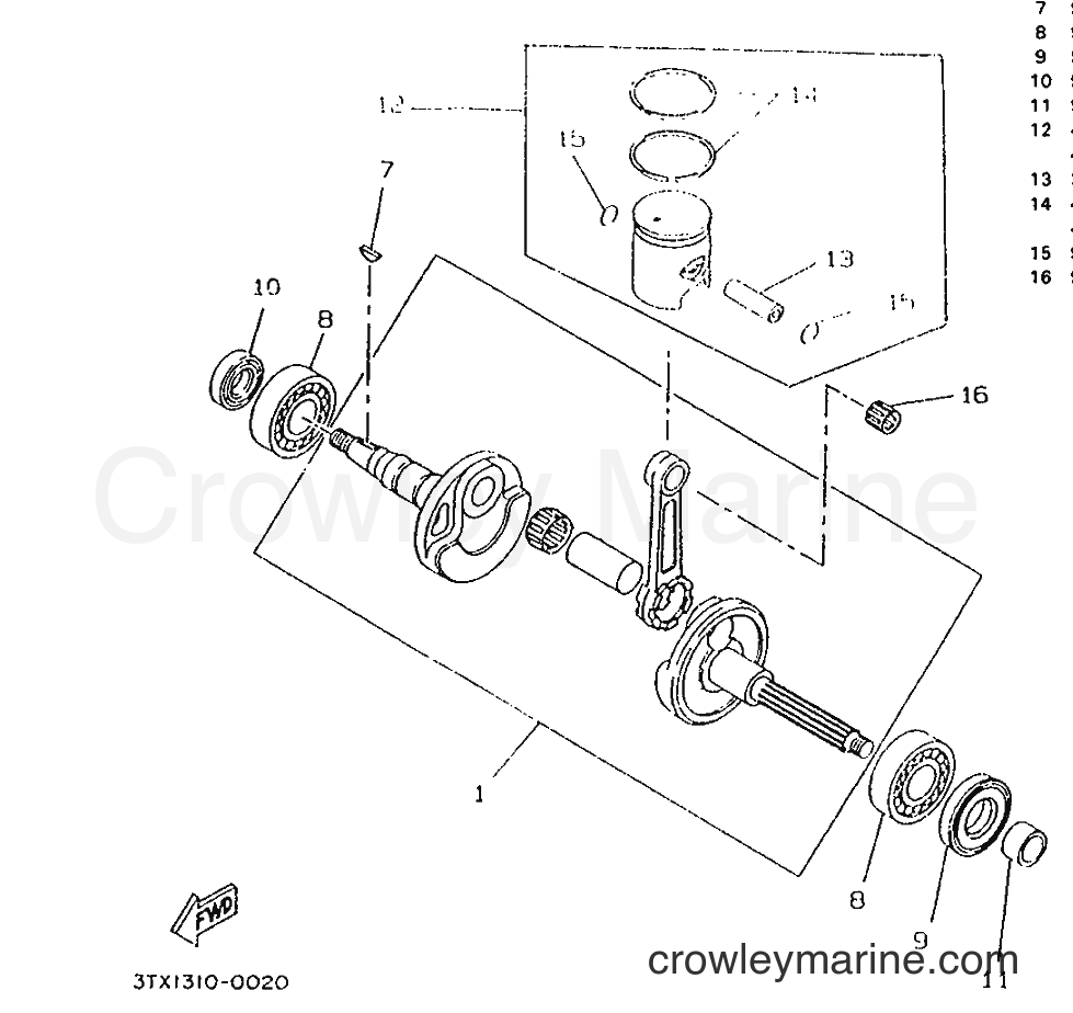 1996 Scooter CW50 - CW50 (4VV3) [999] - CRANKSHAFT & PISTON