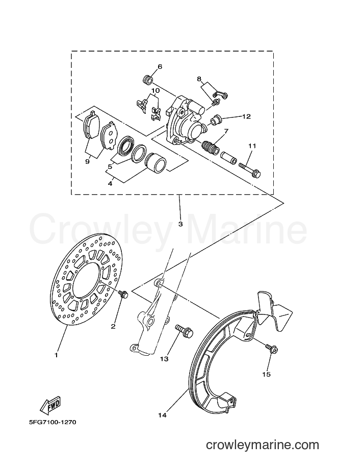 2003 Dirt Bike TT-R225 - TT-R225 (5FGF) [010] - FRONT BRAKE CALIPER