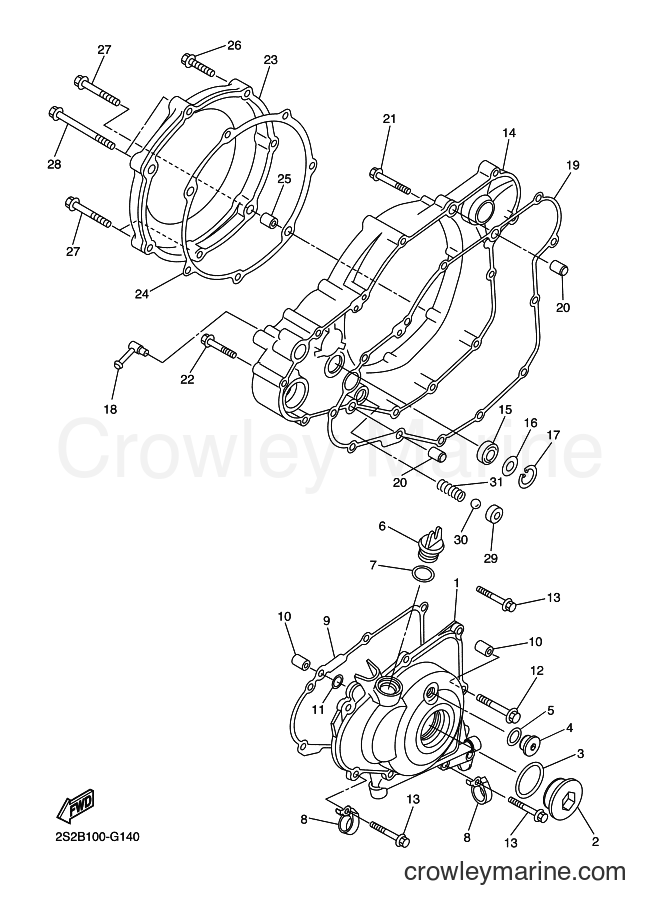 2008 Dirt Bike YZ450F - YZ450F (2S2C) [010] - CRANKCASE COVER 1