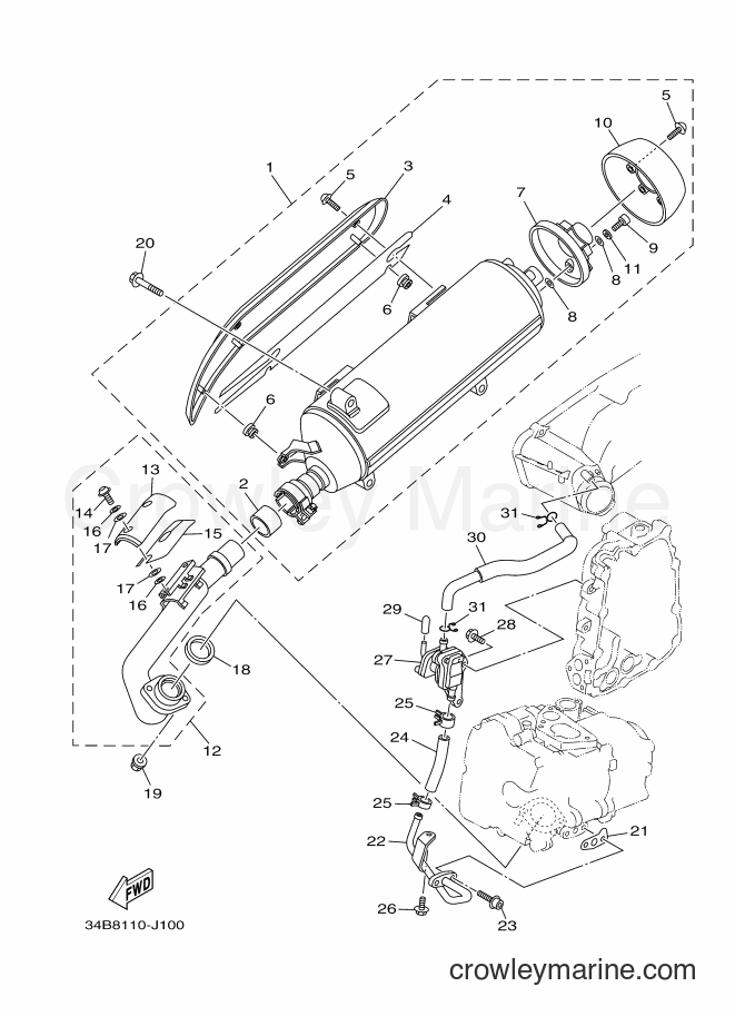 2012 Maxi-Scooter YP400 - YP400 (34BM) [010] - EXHAUST