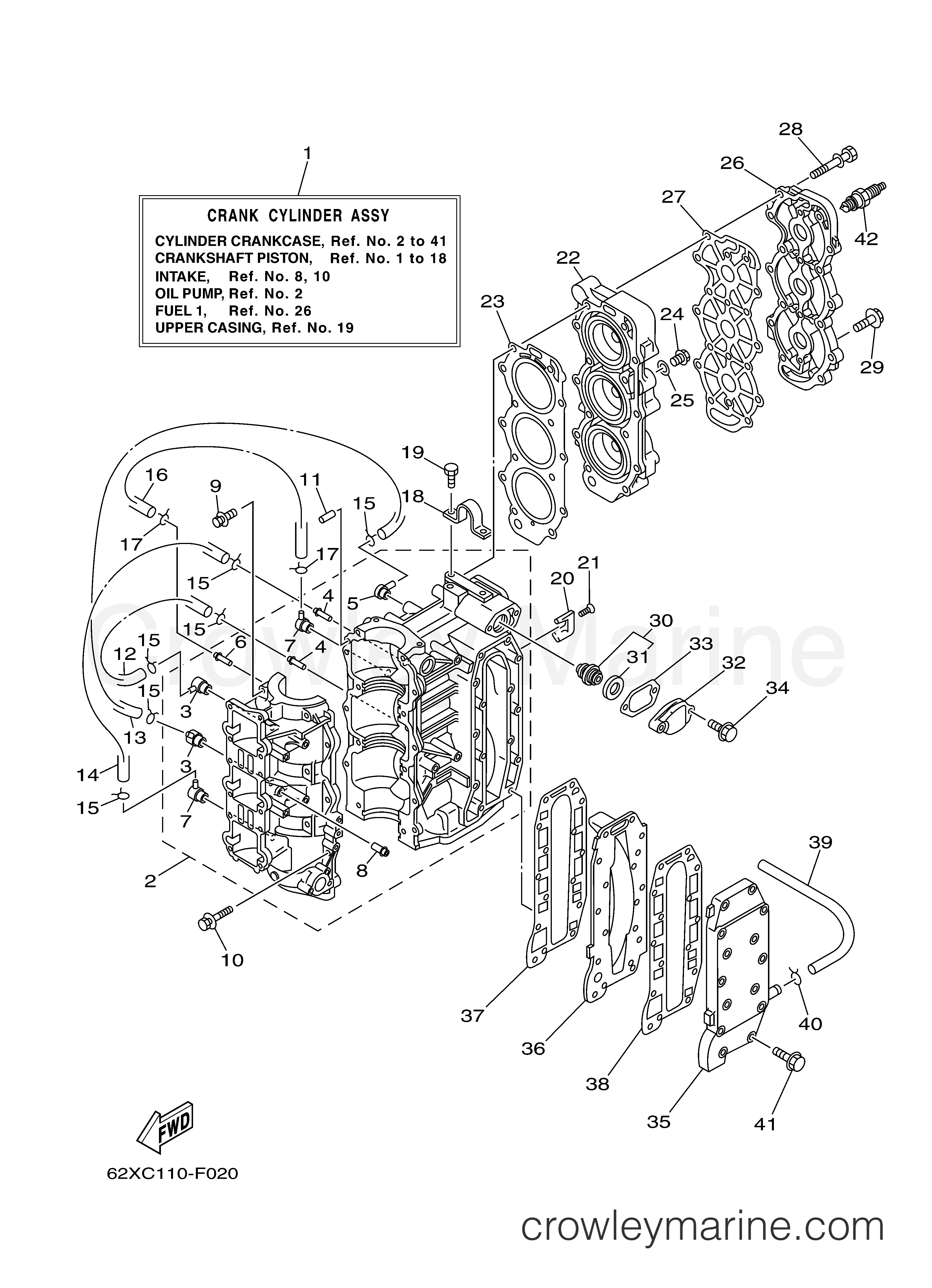 Yamaha Motors 50TLR - CYLINDER  CRANKCASE