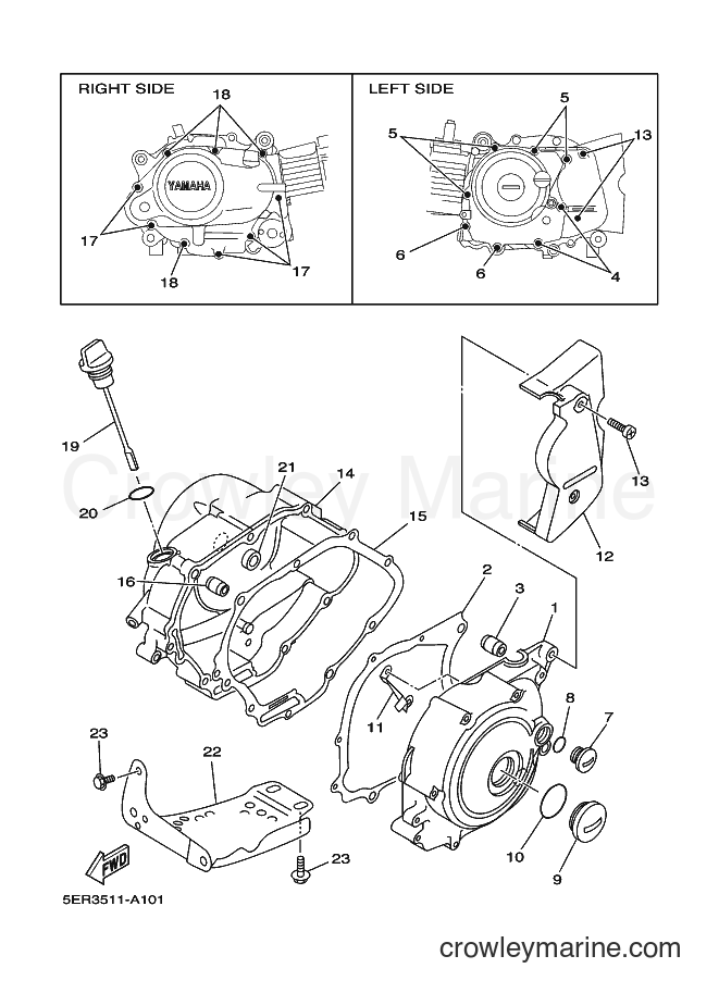 2002 Scooter T105SE - T105SE (5ER3) [010] - CRANKCASE COVER 1