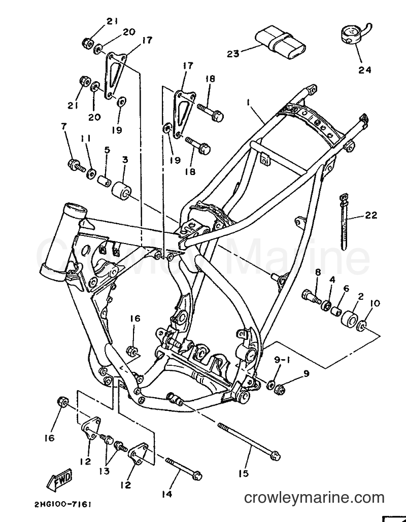 1987 Dirt Bike YZ125 - YZ125 (2HG) [999] - FRAME
