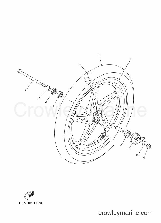 2017 Scooter T115FL - T115FL (1FPJ) [010] - FRONT WHEEL FOR CAST WHEEL