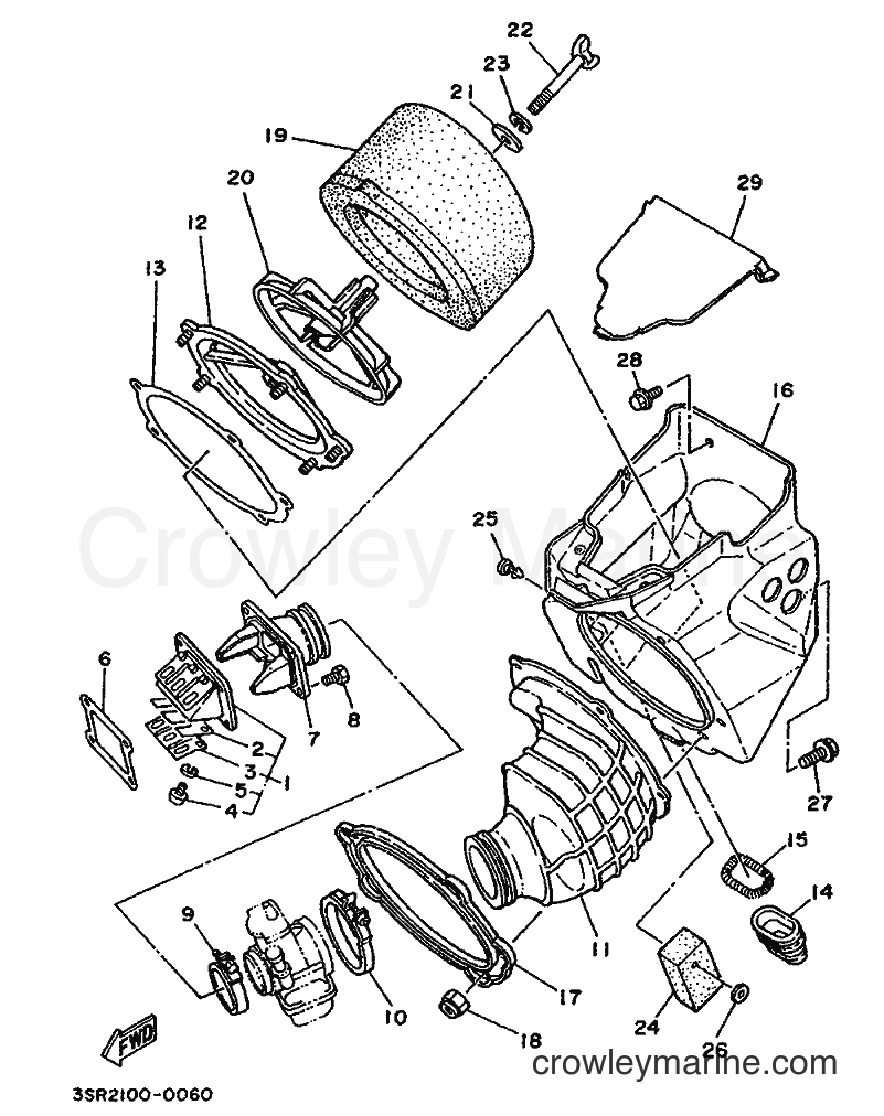 1990 Dirt Bike YZ125 - YZ125 (3SR2) [020] - INTAKE