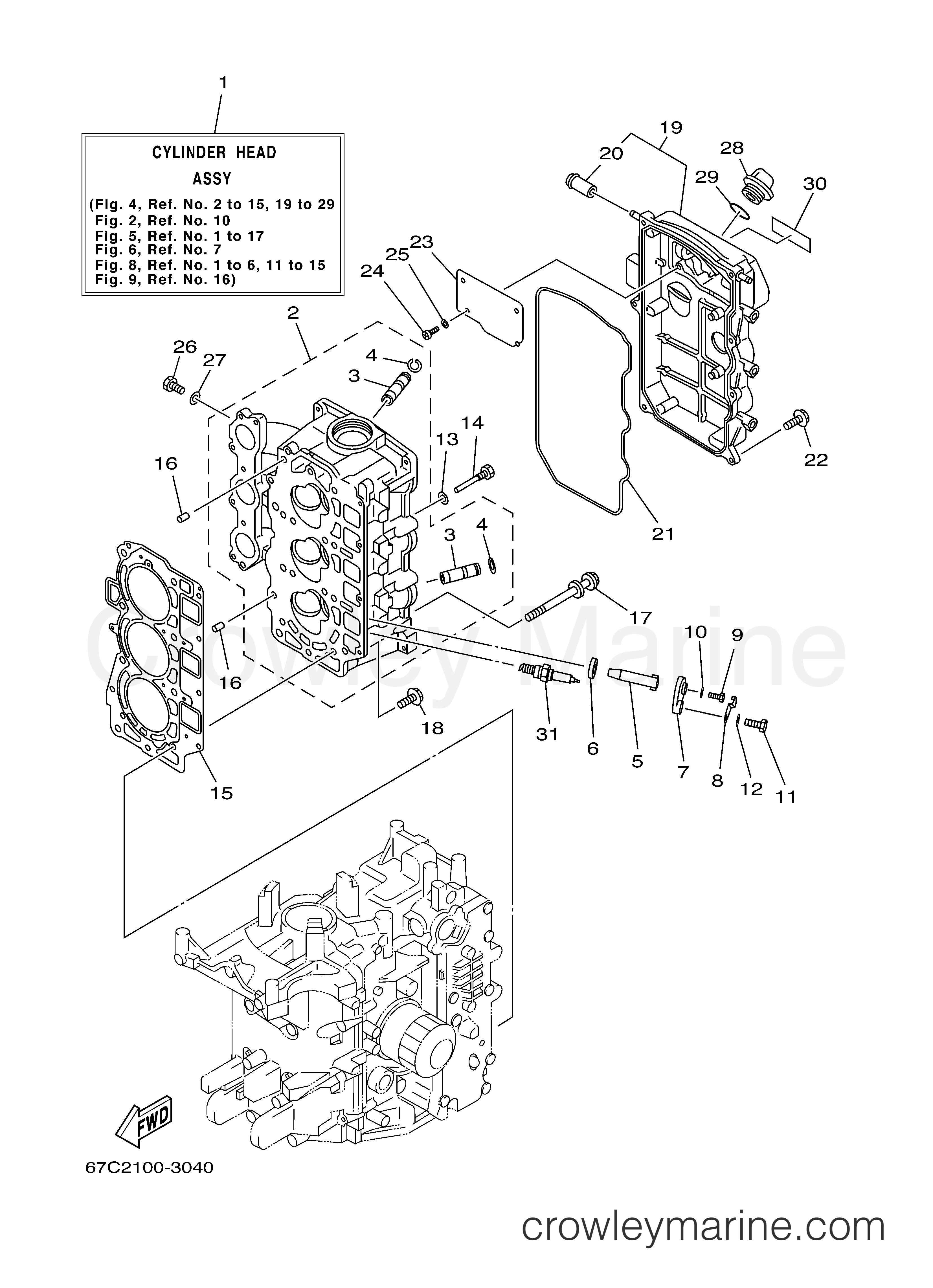 Yamaha Motors F40MJHB - CYLINDER CRANKCASE 2