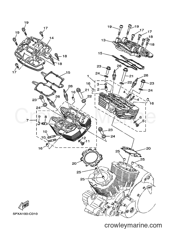 Yamaha Motors XV1700PC (2D8A) [010] - CYLINDER HEAD