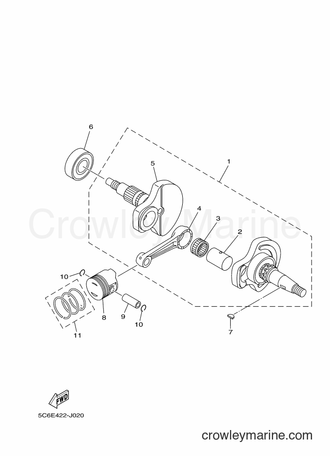 2017 Scooter T110LE - T110LE (B6A2) [010] - CRANKSHAFT & PISTON