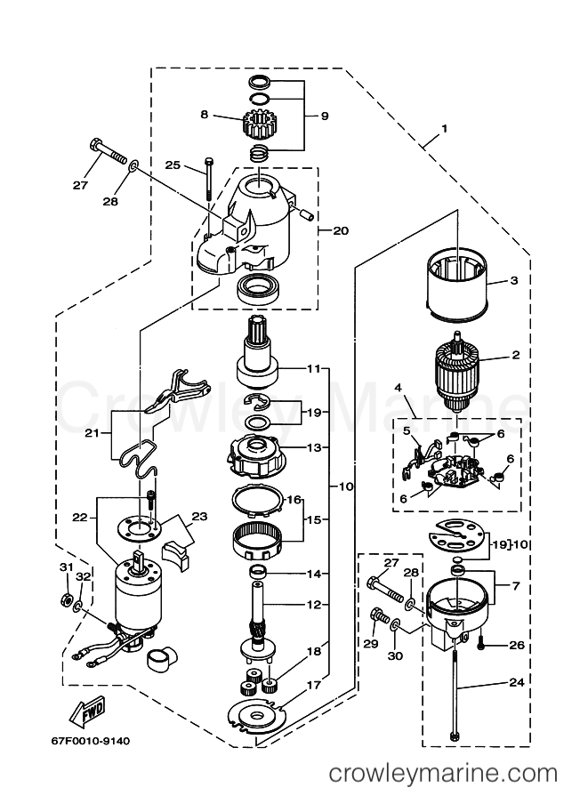 Yamaha Motors F100A (67F0) [030] - STARTING MOTOR