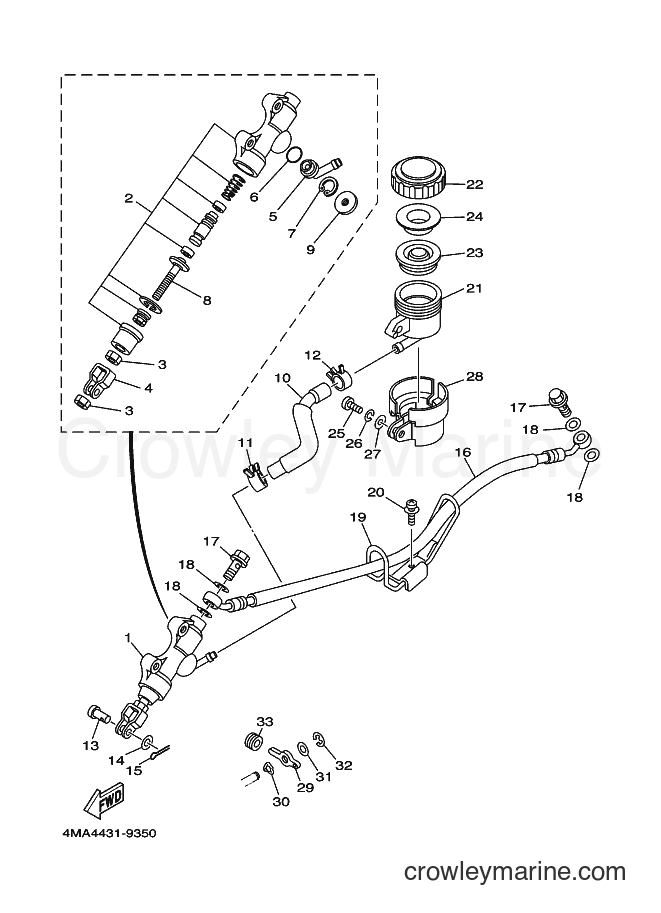 Yamaha Motors V120JR-S (4MA5) [010] - REAR MASTER CYLINDER