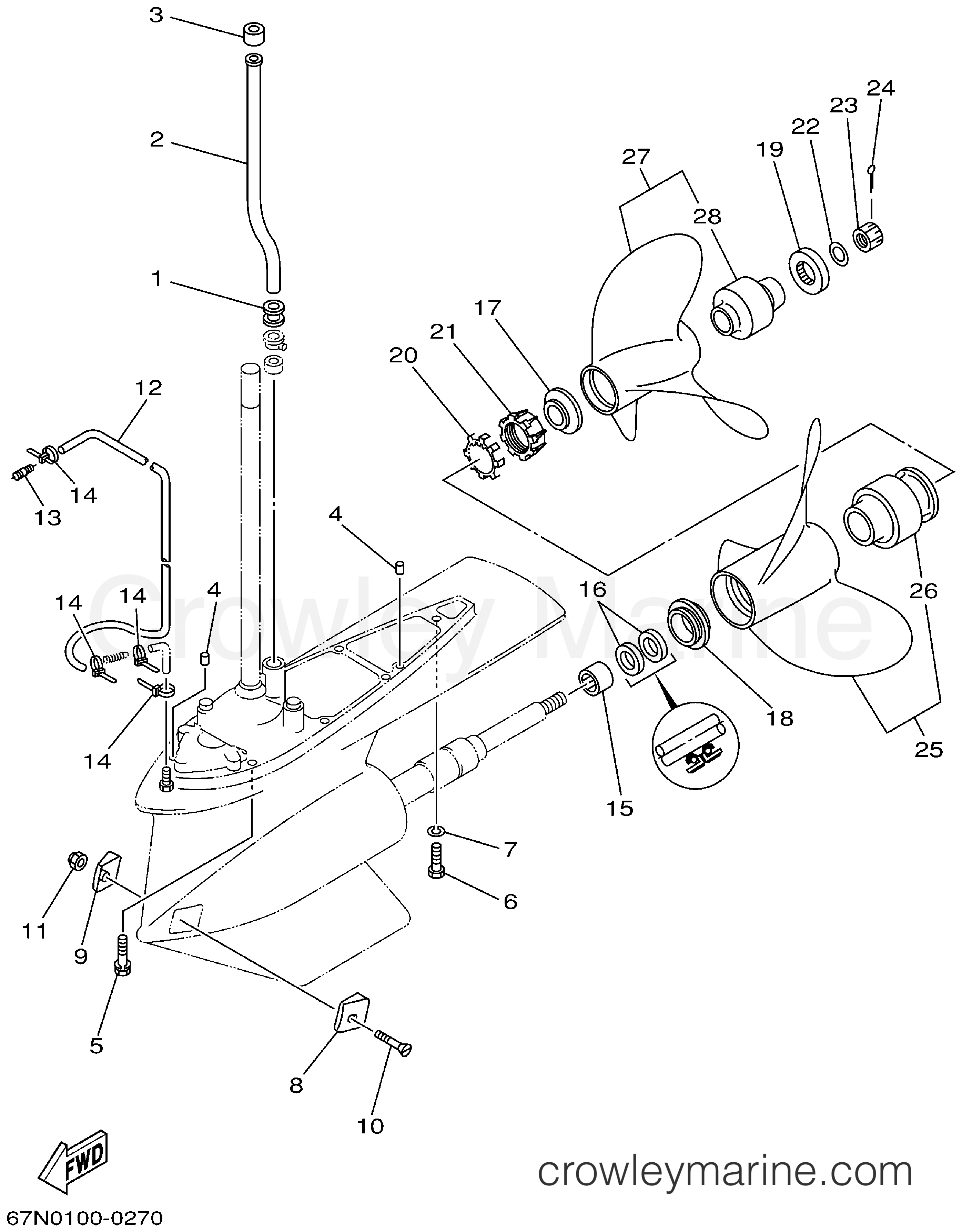 Yamaha Motors DX150TLRA - LOWER CASING DRIVE 2B