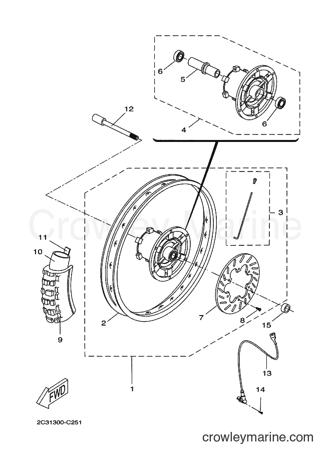 Yamaha Motors DT50RSM (2C3A) [010] - FRONT WHEEL