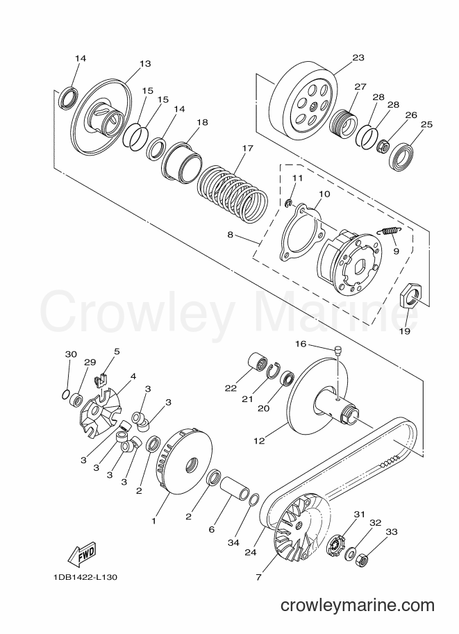 Yamaha Motors AT125FC (1DB2) [010] - CLUTCH