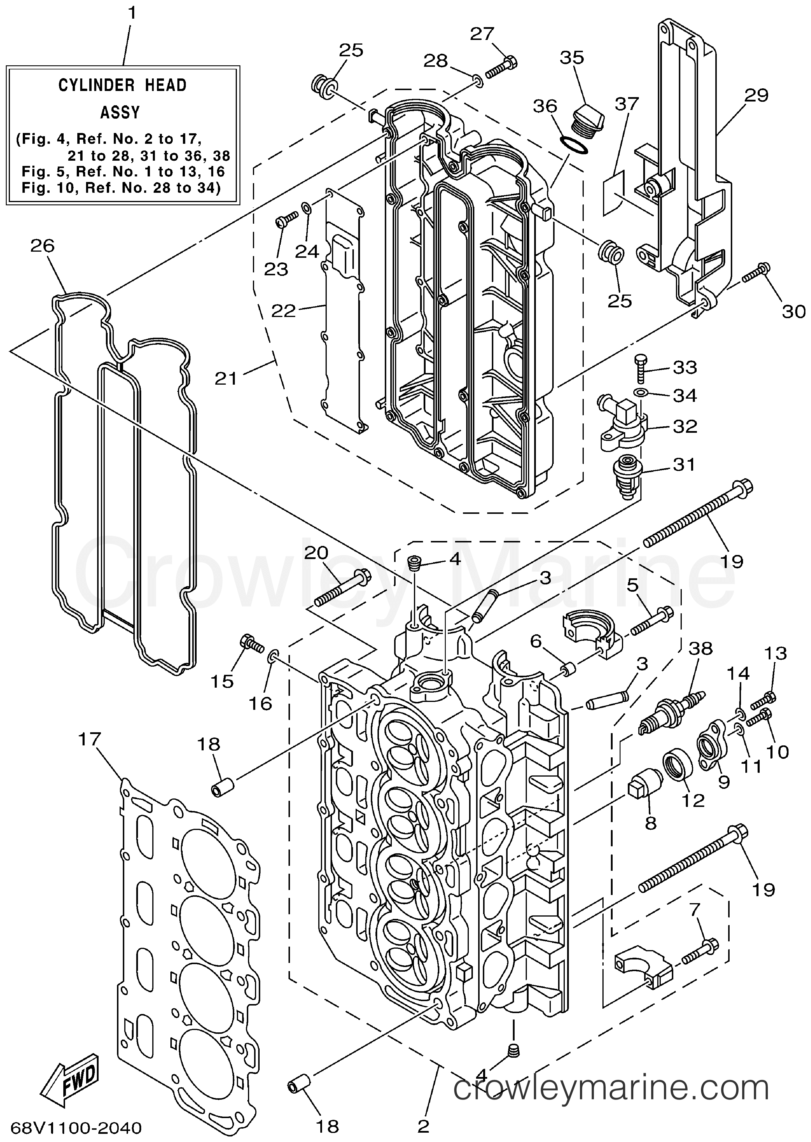 Yamaha Motors F115TXRA - CYLINDER CRANKCASE 2