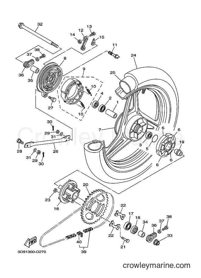 Yamaha Motors YBR125ED (3D91) [050] - REAR WHEEL