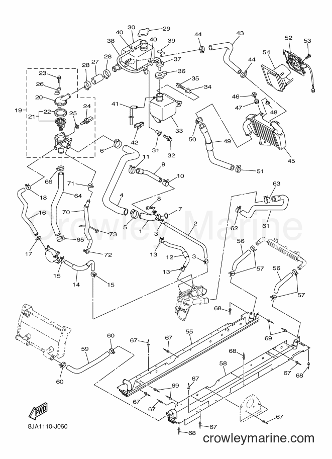 2010 Snowmobile RS10GT - RS10GT (8JA1) [020] - RADIATOR & HOSE