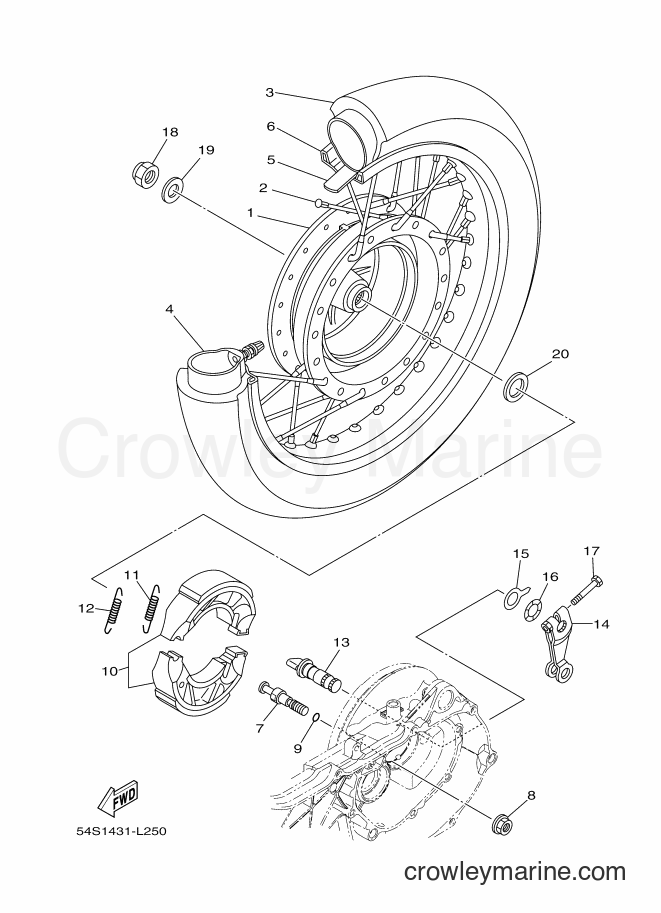 2012 Scooter AL115FC - AL115FC (54S2) [010] - REAR WHEEL FOR SPOKE WHEEL