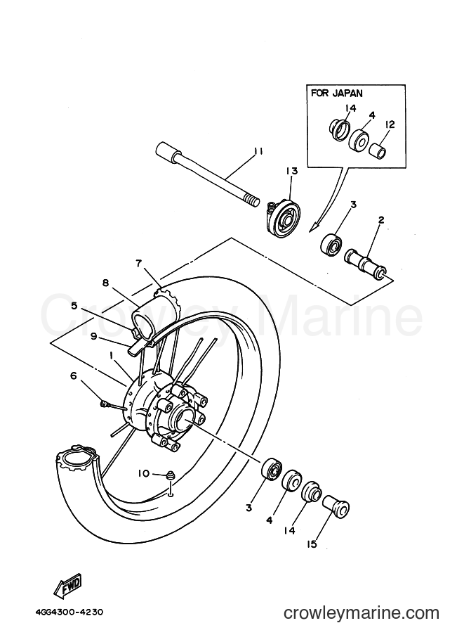1996 Dirt Bike TY250Z - TY250Z (4GG8) [020] - FRONT WHEEL