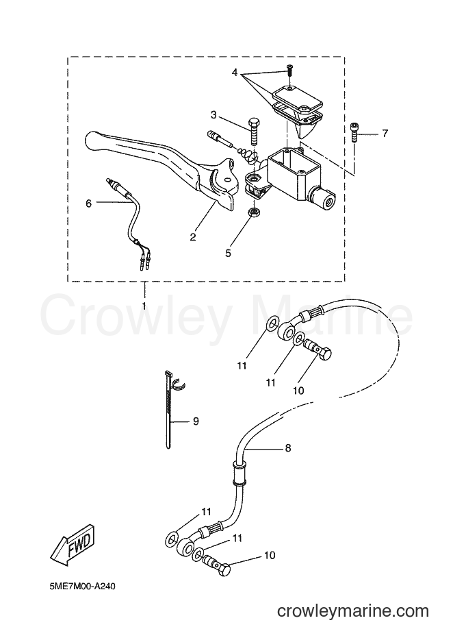 2002 Scooter YQ100 - YQ100 (5ME7) [010] - FRONT MASTER CYLINDER