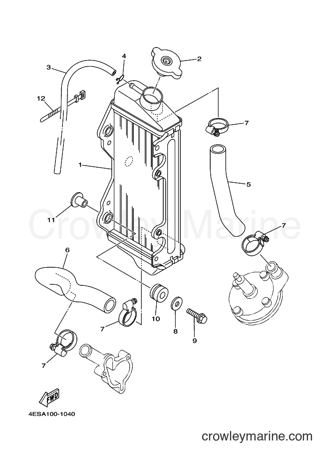 Yamaha Motors YZ80 (4ESA) [070] - RADIATOR & HOSE