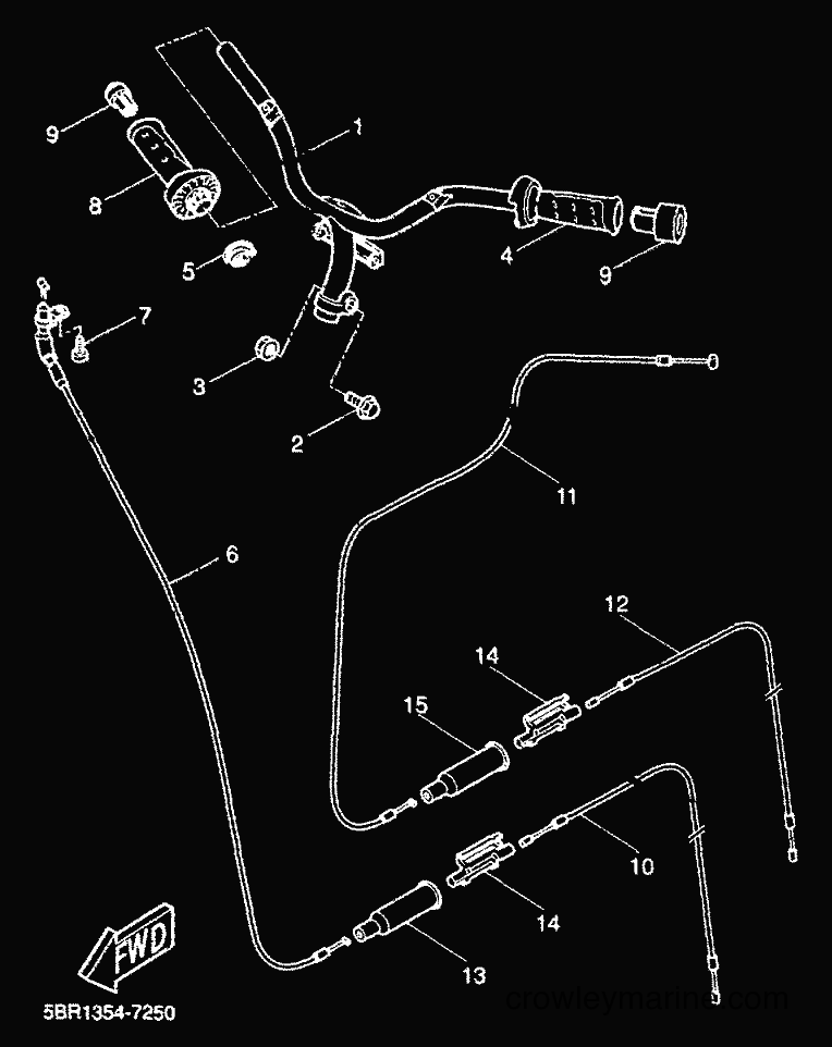 Yamaha Motors YQ50 (5HEK) [010] - STEERING HANDLE & CABLE