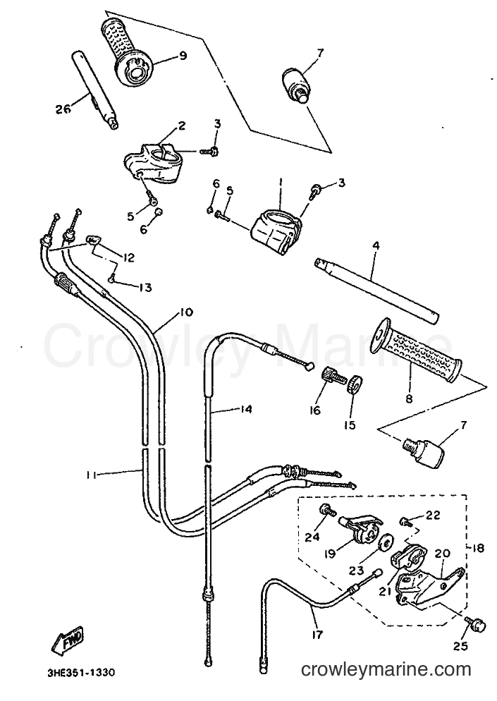 1992 Sport Bike FZR600 - FZR600 (3HF4) [999] - STEERING HANDLE & CABLE