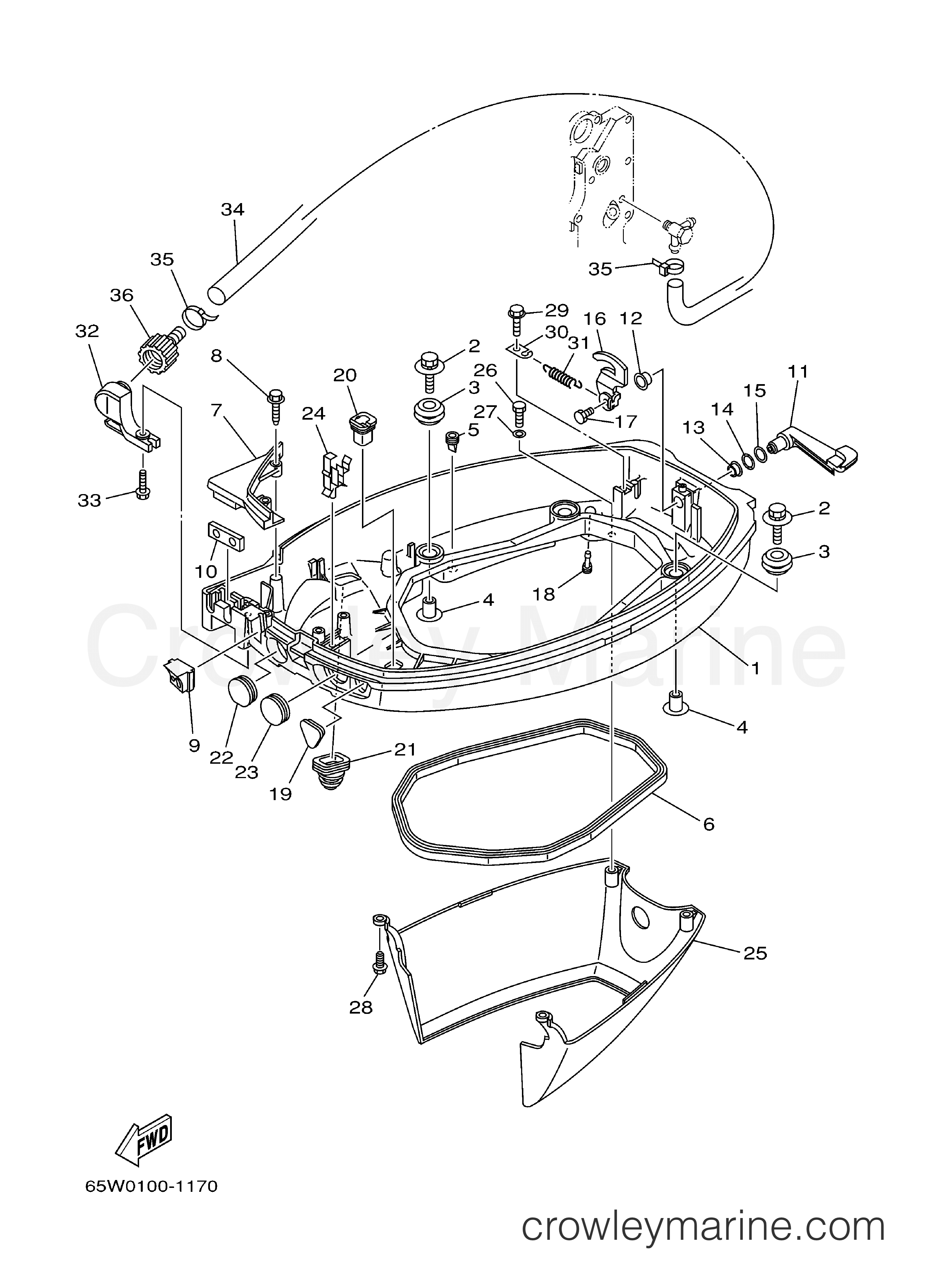 Yamaha Motors F25ELHZ - BOTTOM COWLING