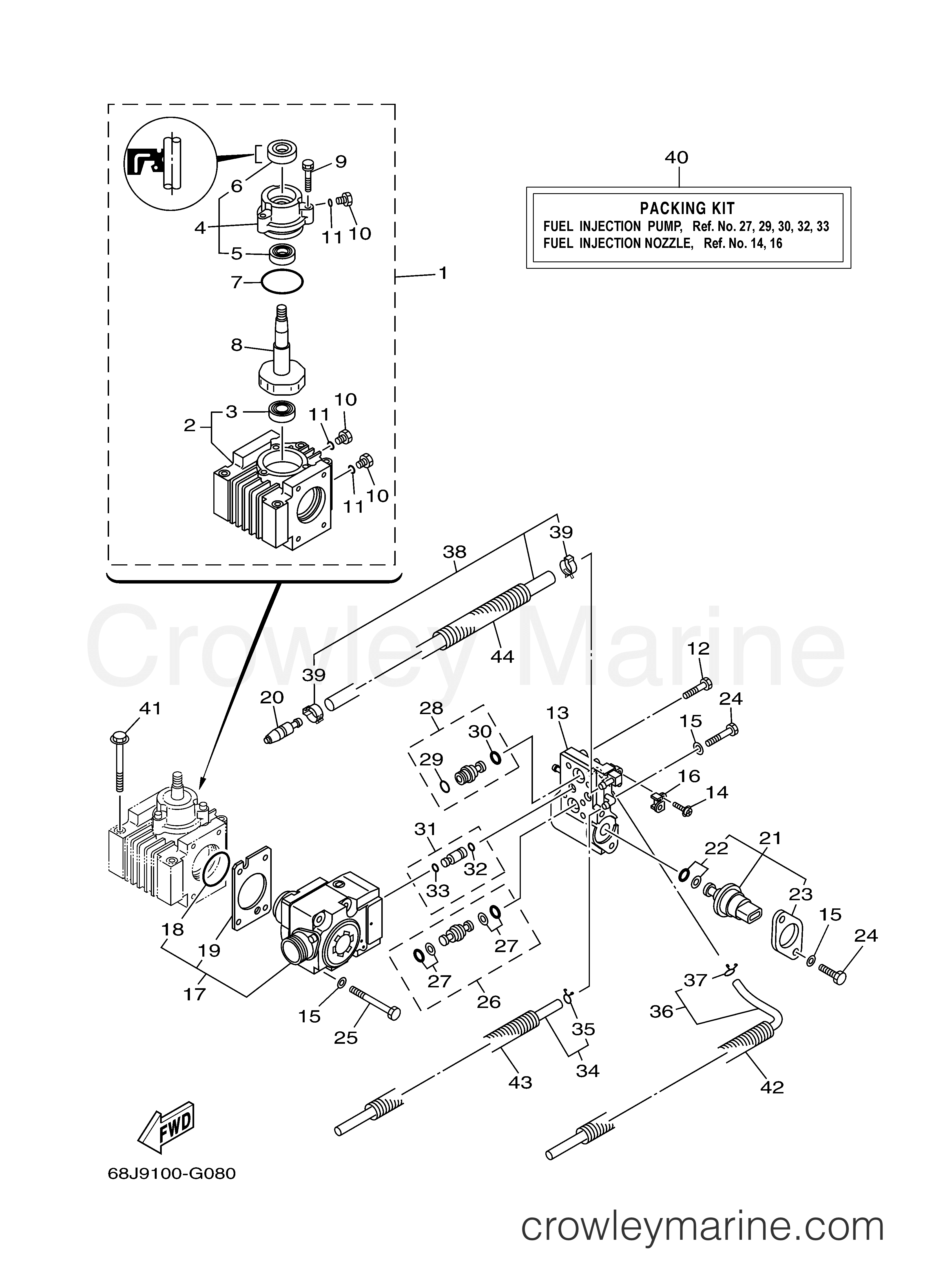 FUEL INJECTION PUMP 2007 Outboard 200hp Z200TXR Crowley Marine