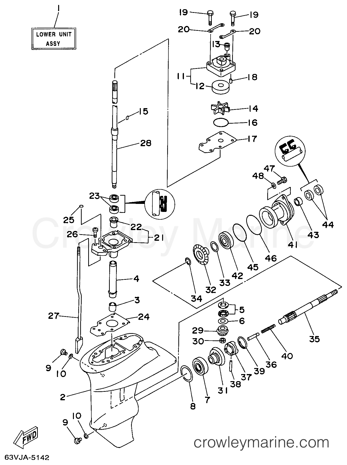 Yamaha Motors F15MSHW - LOWER CASING DRIVE 1