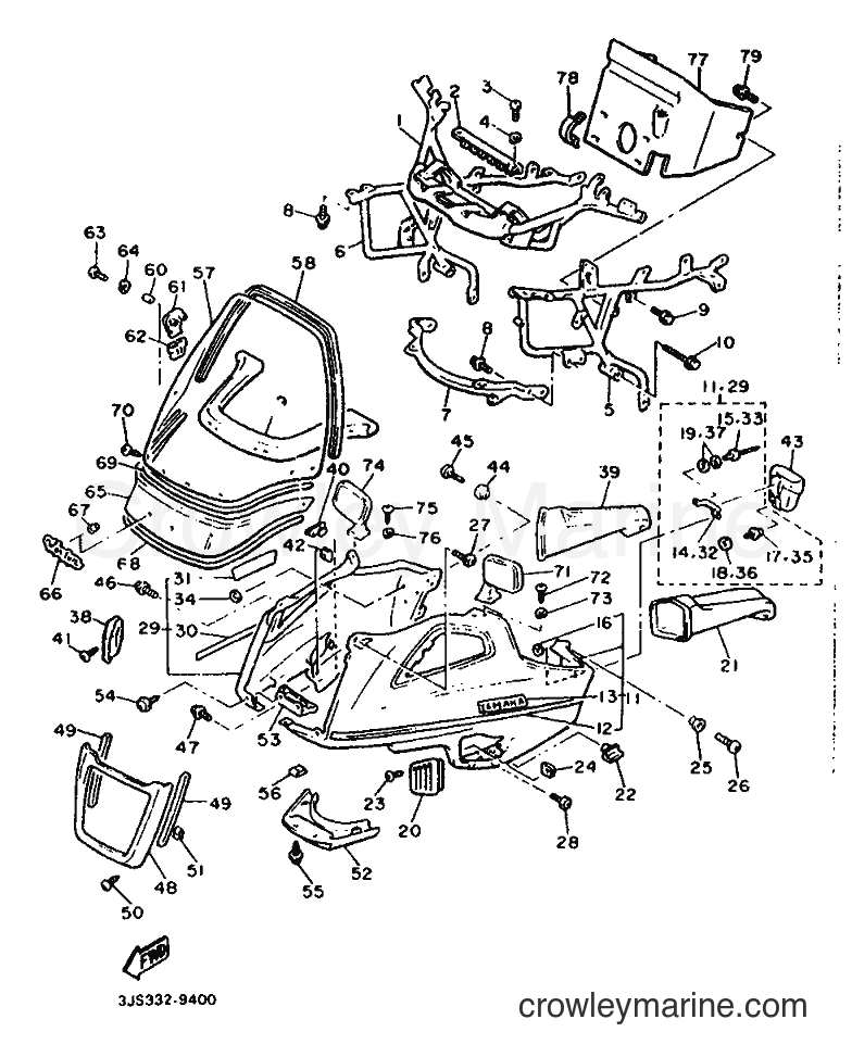1989 Cruiser XVZ13TD - XVZ13TD (3JS1) [999] - COWLING 1