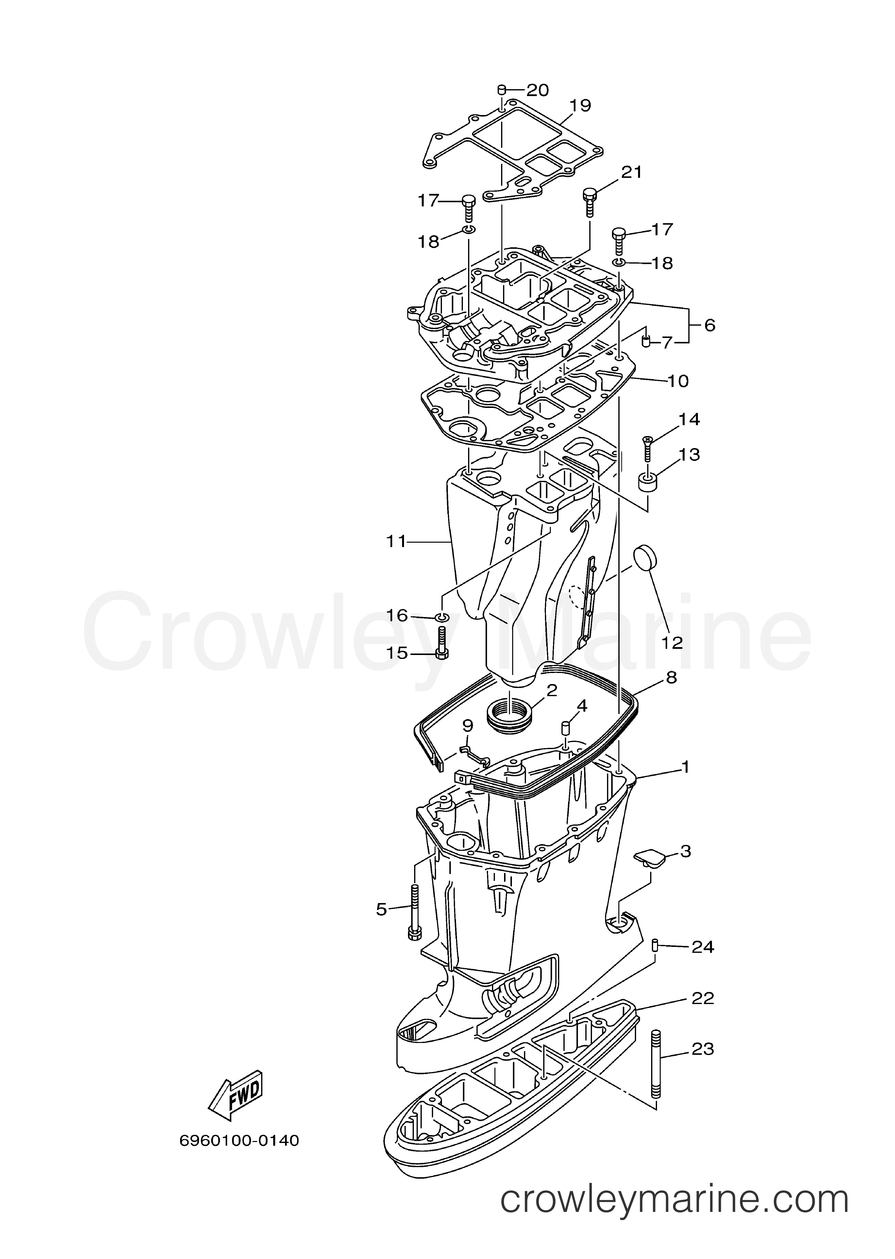 Yamaha Motors E48MLHY - UPPER CASING