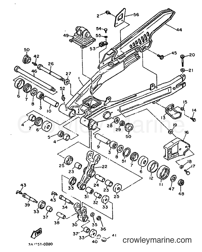 1990 Dirt Bike XT600Z - XT600Z (3DS3) [999] - REAR ARM
