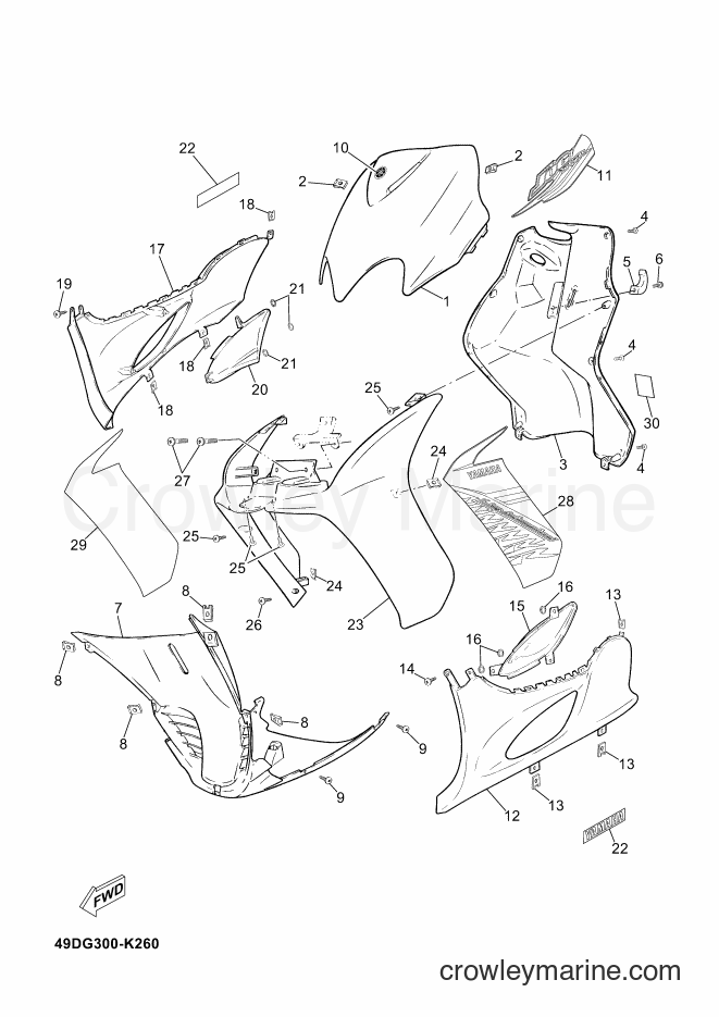 Yamaha Motors CS50Z (49DG) [010] - LEG SHIELD