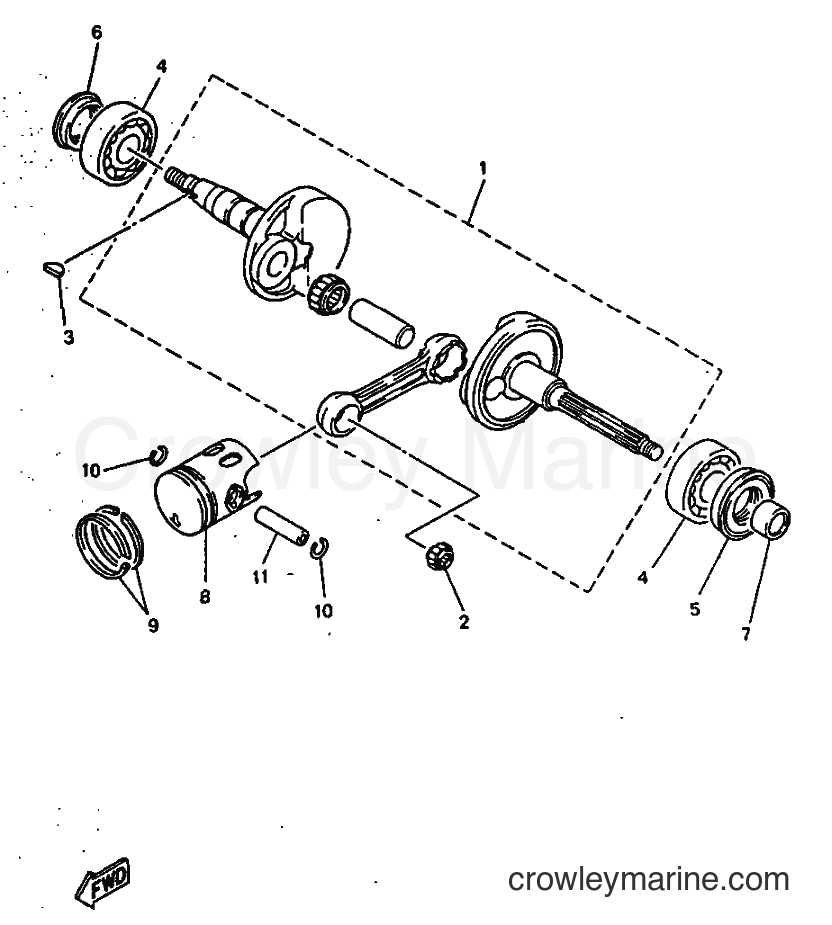1997 Scooter YN50 - YN50 (5AD3) [999] - CRANKSHAFT & PISTON