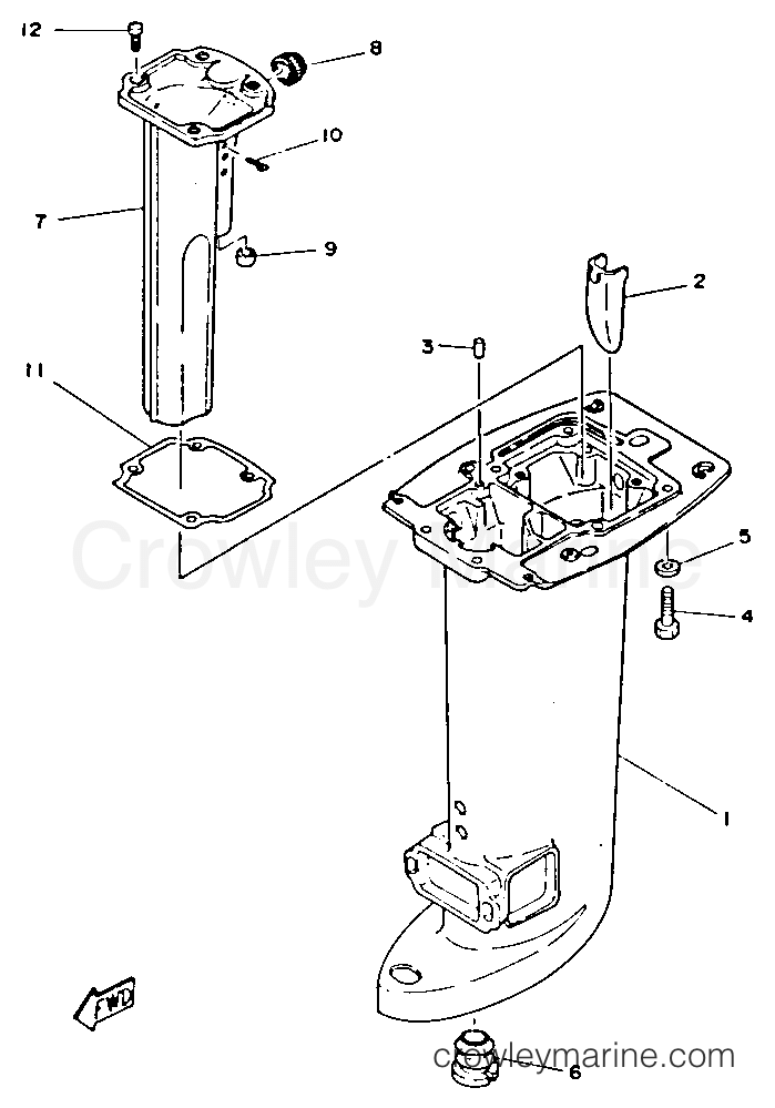 Yamaha Motors C25ELRP - UPPER CASING