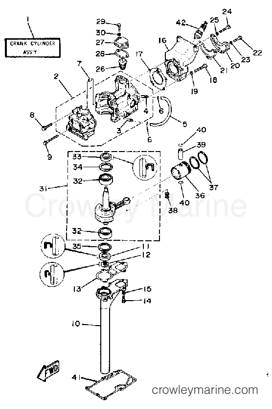 Yamaha Motors 3SG - CRANKCASE CYLINDER PISTON