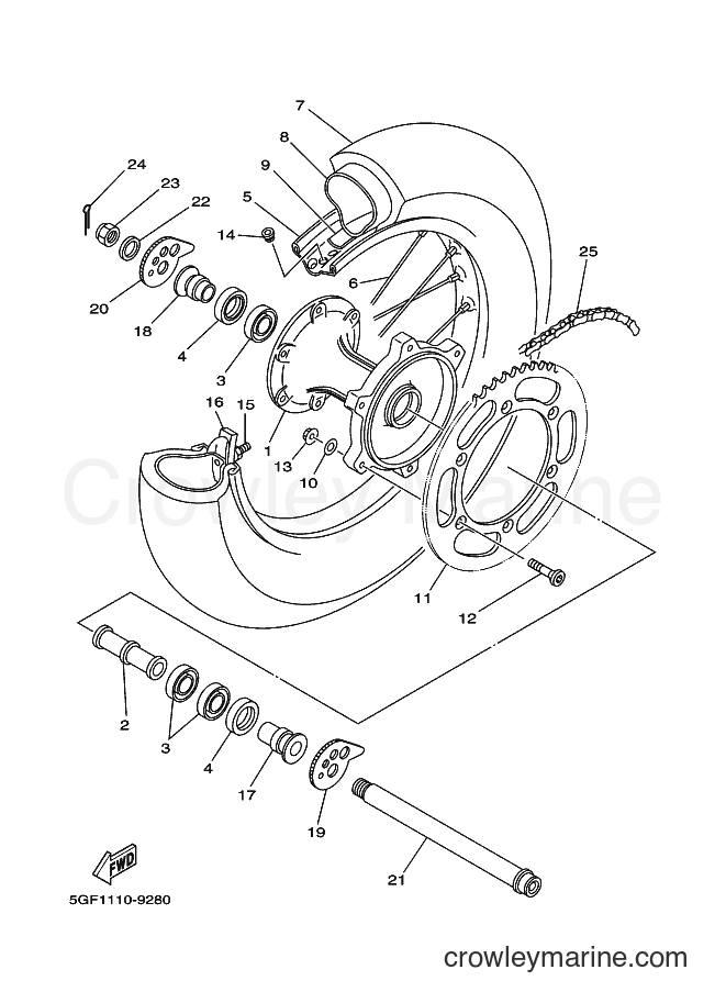 2000 Dirt Bike TT-R250 - TT-R250 (5GF6) [010] - REAR WHEEL