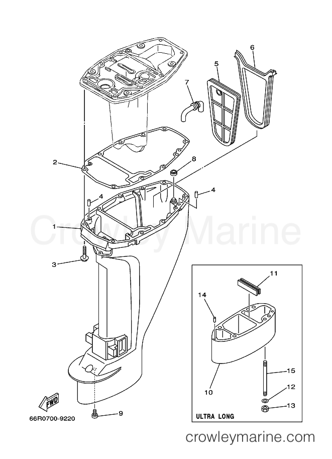 Yamaha Motors FT9.9D (66R) [070] - UPPER CASING