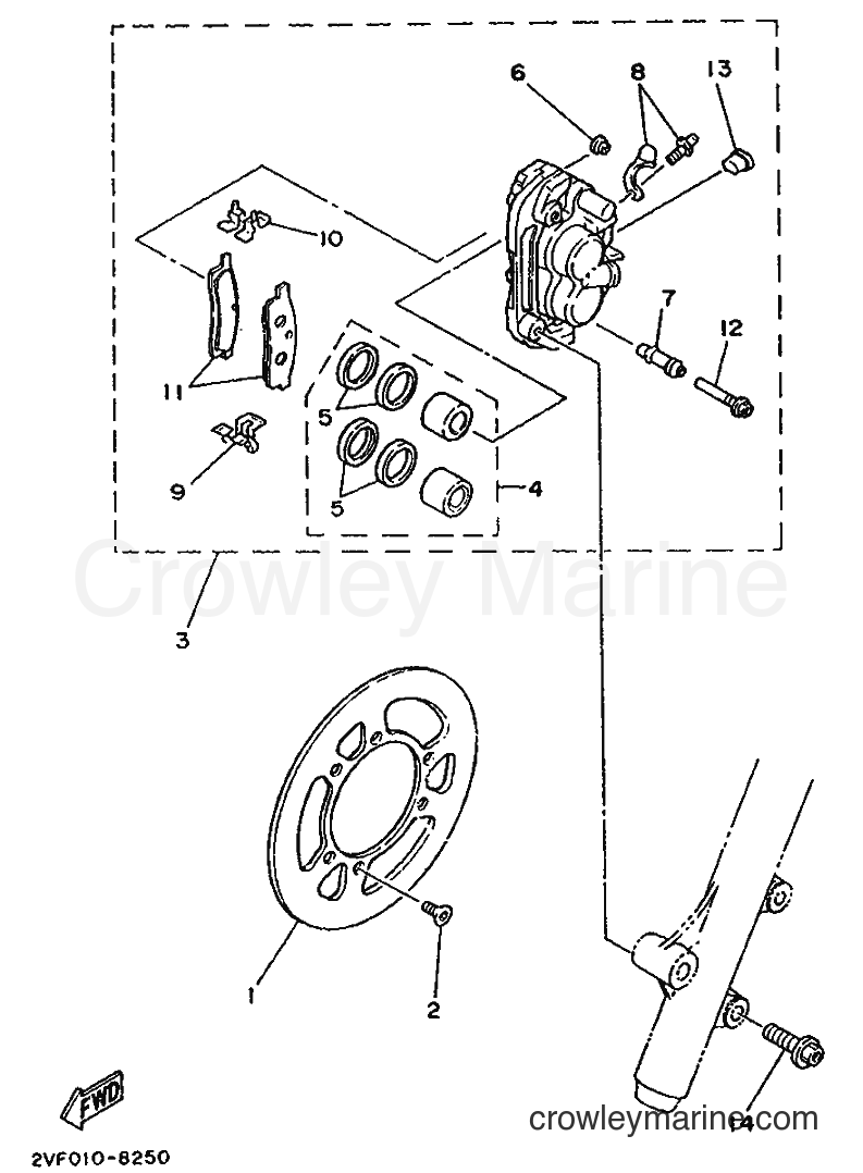 1990 Dirt Bike YZ80 - YZ80 (3ML2) [999] - FRONT BRAKE CALIPER