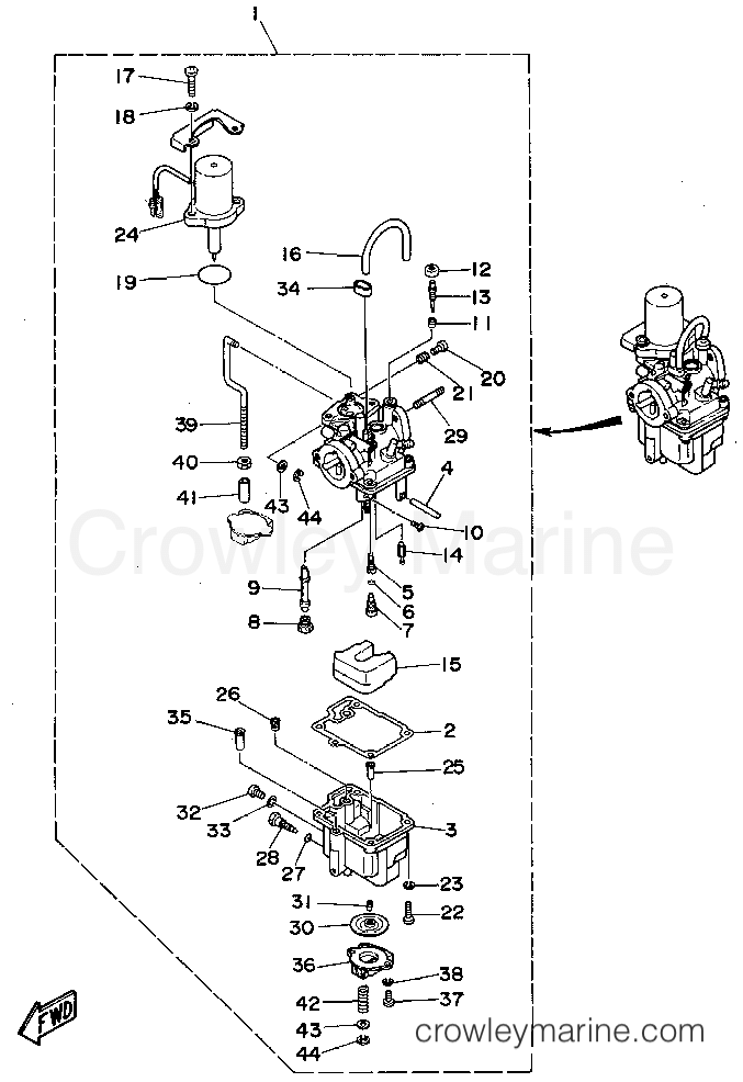 Yamaha Motors F9.9MLHU - CARBURETOR